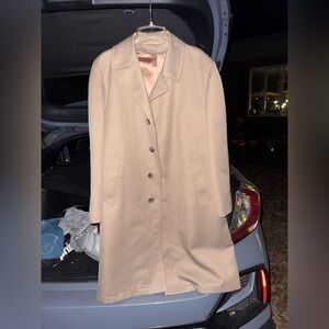 Vintage Botany 500 Tan Wool-Blend Trench Coat – Medium, 70s–80s